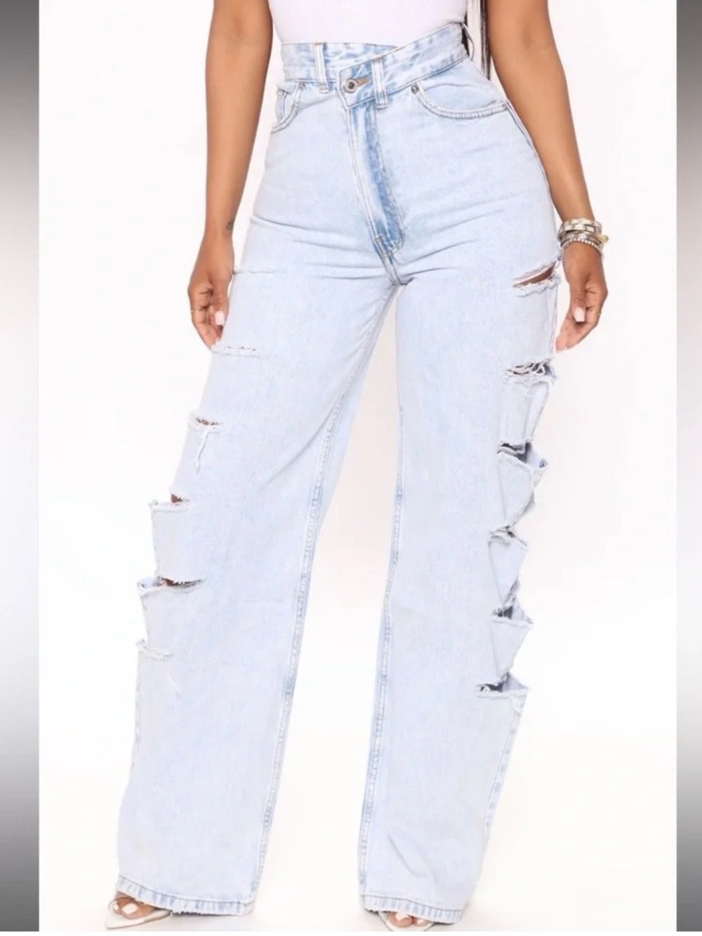 Fashion Nova Crossover Slashed 90's Baggy Jeans- Size 11